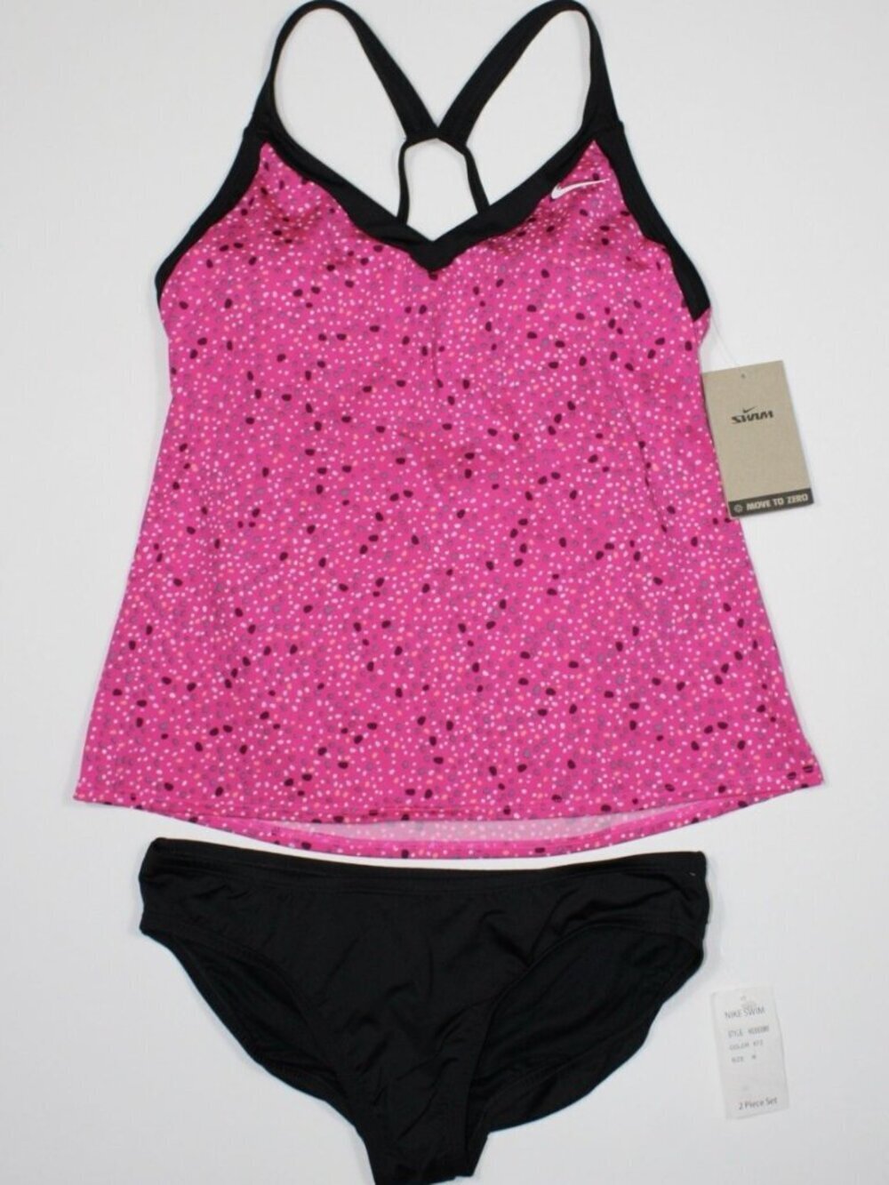 NEW Nike Women's M Water Dots V-Neck Swim Tankini Top & Bottom Set NWT $104